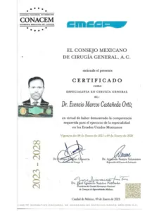 Mexican Council of General Surgery certification