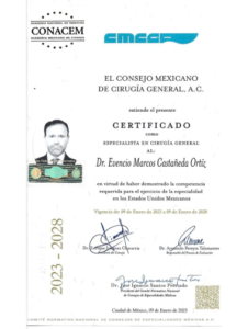 CONACEM General Surgery board certification