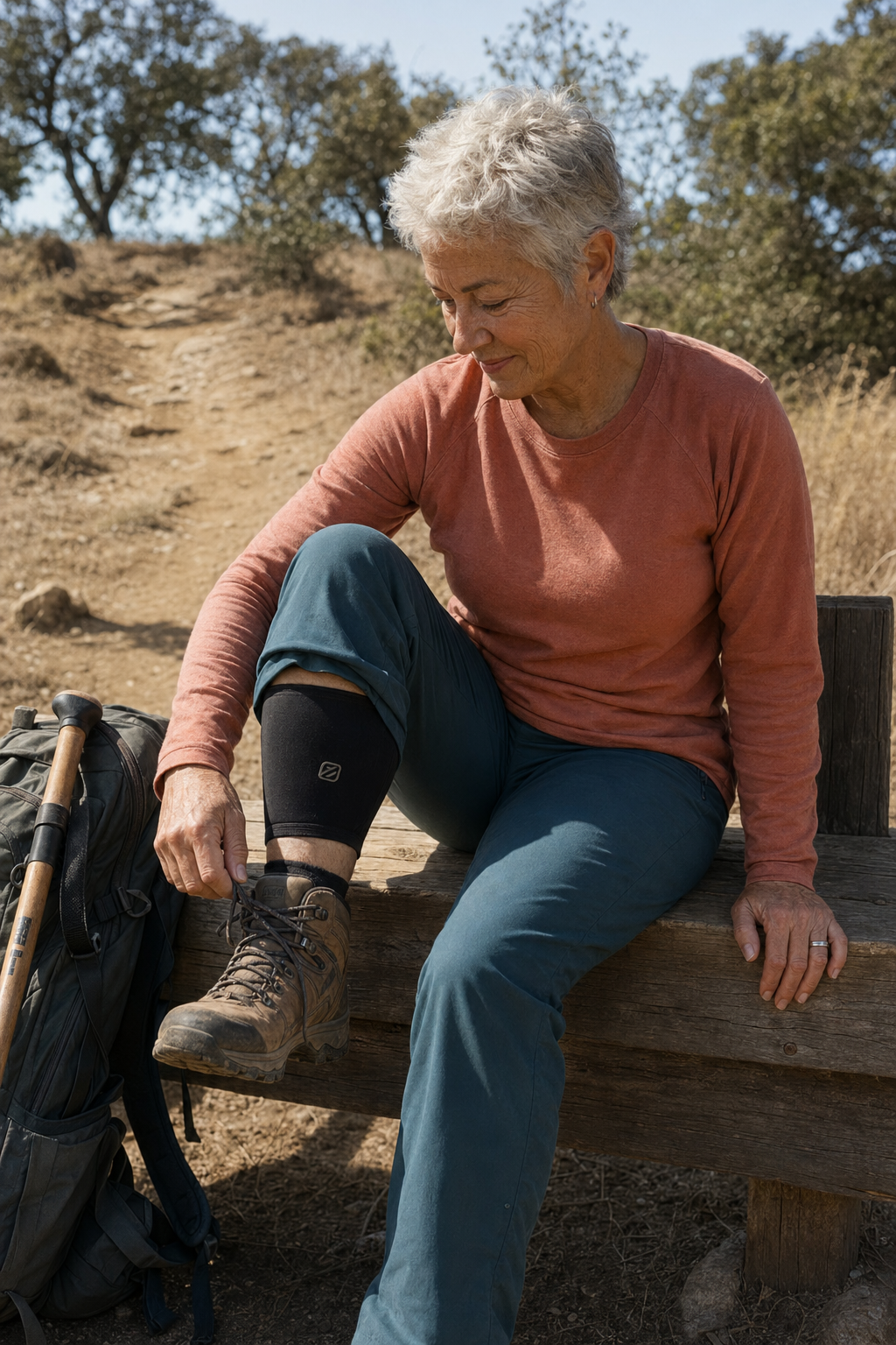 Regenerative Joint Recovery package preview &mdash; older patient stretching, vital and mobile